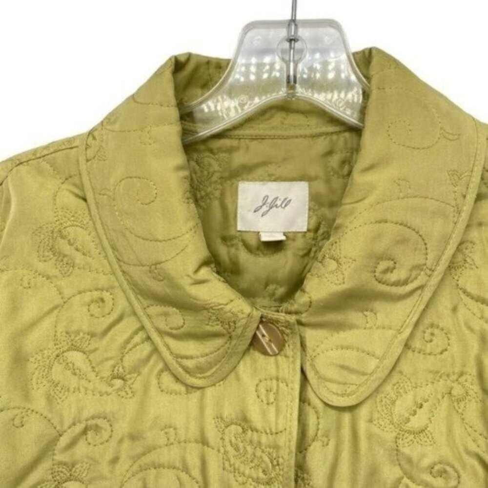 J. Jill Green Silk Embroidered Lightweight Jacket Coat - Picture 2 of 14